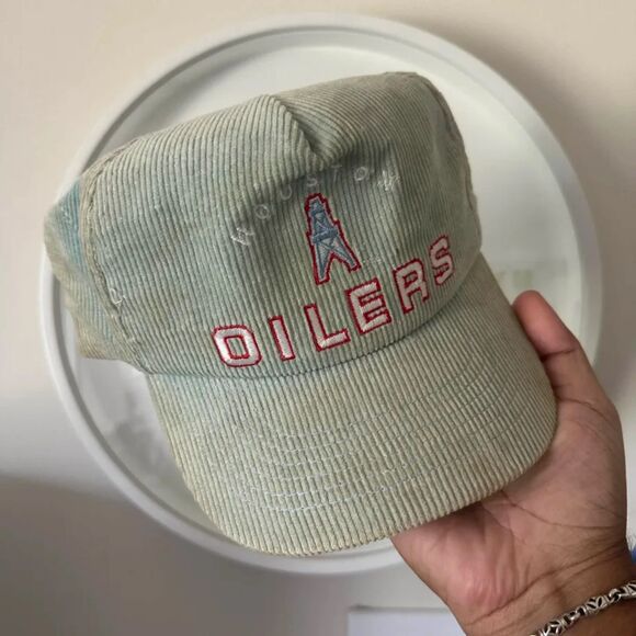 Vintage NFL Houston Oilers Corduroy Snapback Hat - Picture 2 of 6